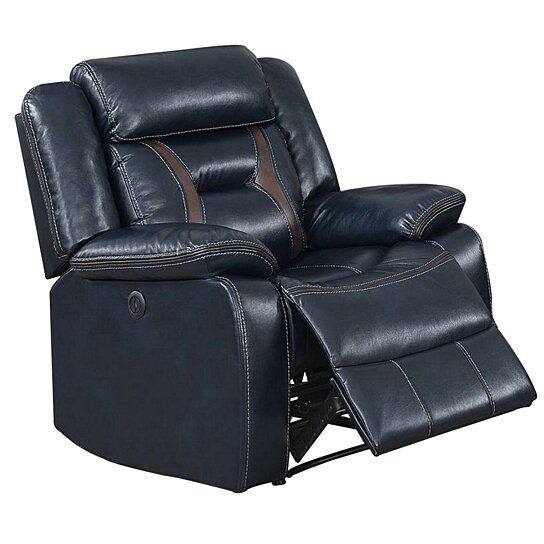 Saltoro Sherpi Leatherette Power Glider Recliner with USB Dock,